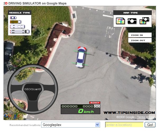 Drive around the world with a Google Maps Driving Game