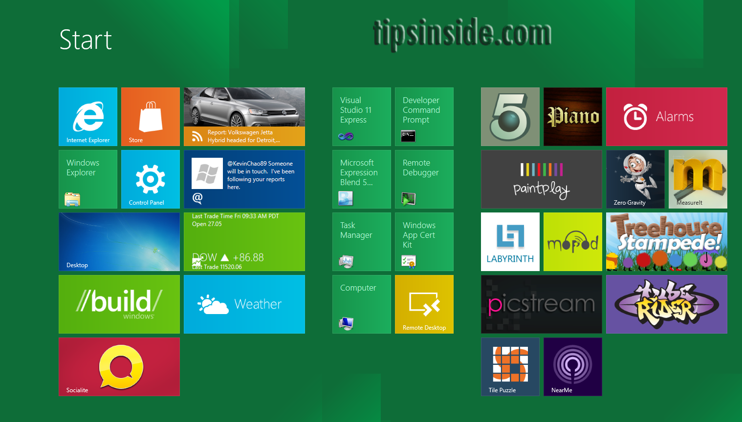 windows 8 appearance