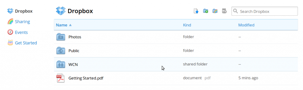 Succesfully shared folder in dropbox