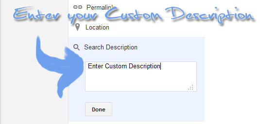 Custom Description in post