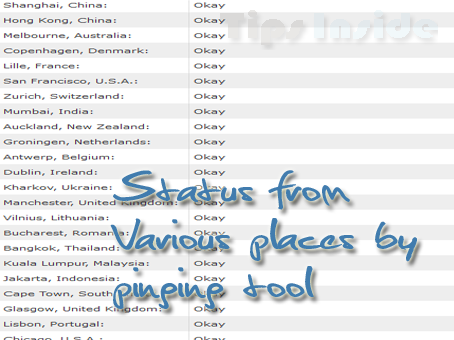 check your site various place by ping
